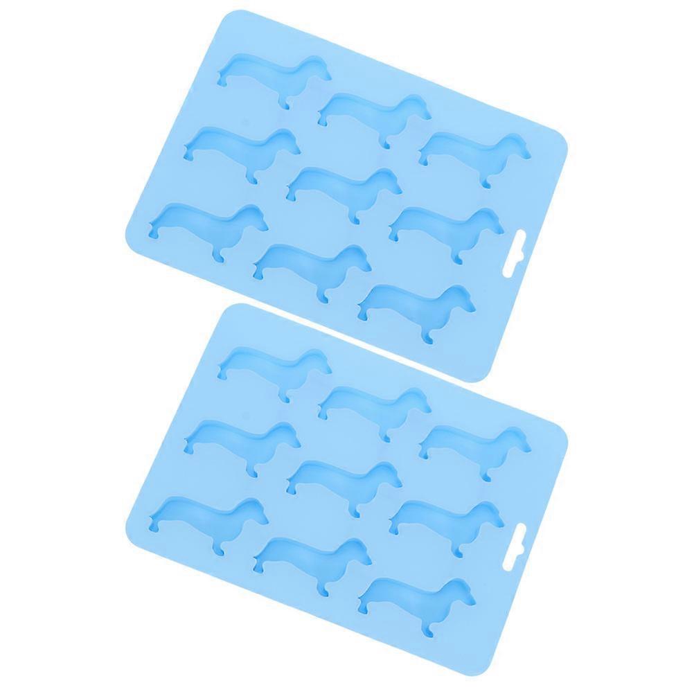 Dog Shaped Silicone Ice Cube Tray for DIY Ice Making and Chocolates in Blue Color Capacity