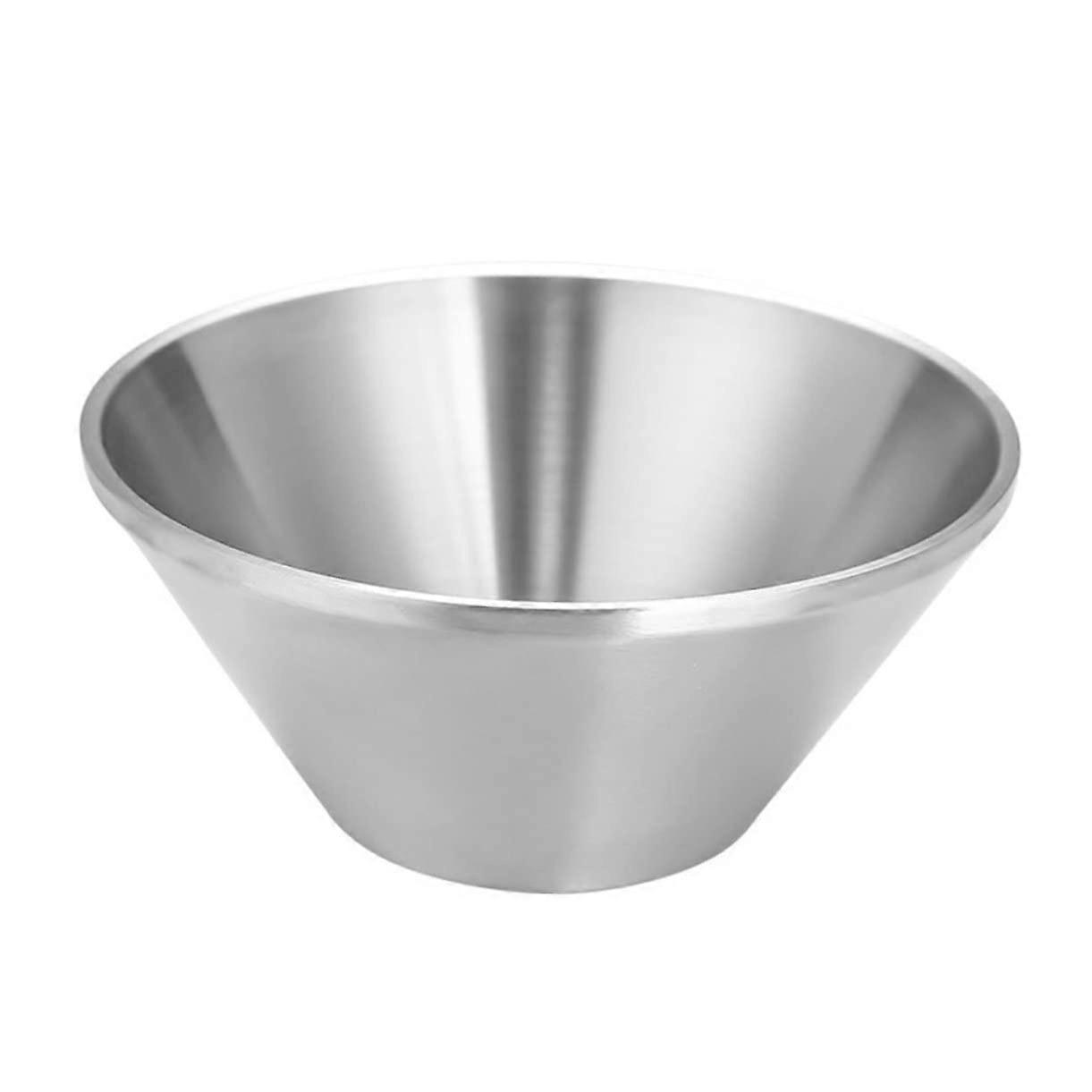 Double Layer Insulated Stainless Steel Bowl for Pasta, Pho, and Ramen - 12x12x5.8cm Rustproof Korean Soup Bowl