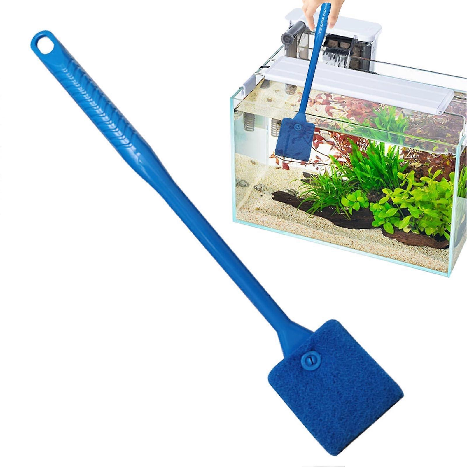 Aquarium Sponge Cleaner with Long Handle, Non-Slip Brush for Algae Removal, Ideal Aquarium Cleaning Tool for Fish Tanks