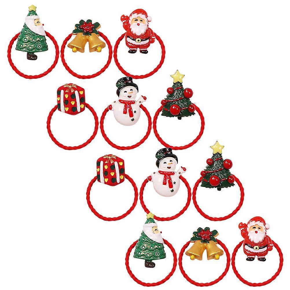Elastic Hair Bands 12Pcs Christmas Style Hair Scrunchies For Kids Portable And Durable For Various Occasions