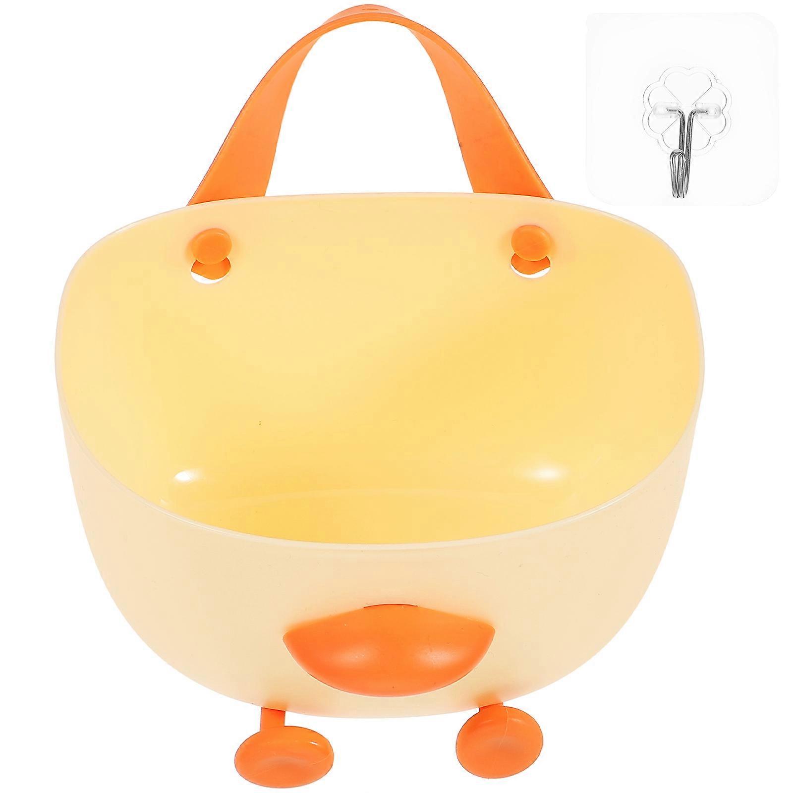 バスルームまたはキッチン用のベージュの壁掛け収納バスケット PP 素材製 7.87 インチ x 3.94 インチ x 5.91 インチ