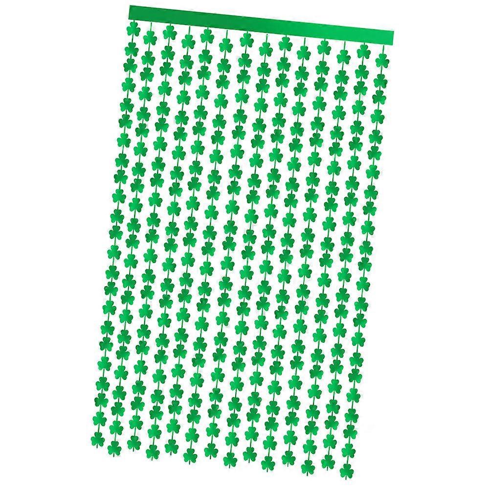 1 Pack St Patrick's Clover Door Curtain Decor
