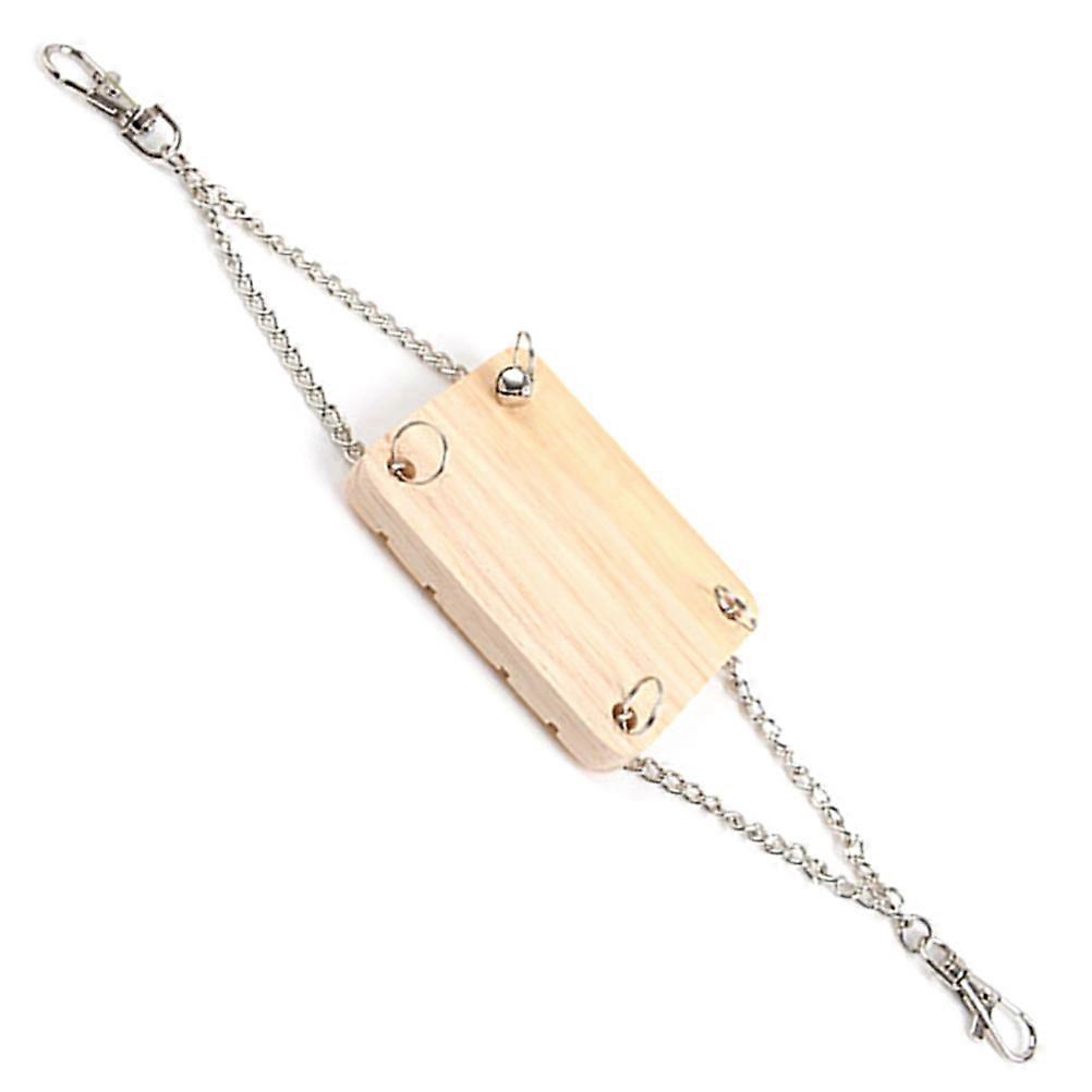 Hamster Wooden Swing Toy for Small Pets with PP Material Light Yellow 1PC