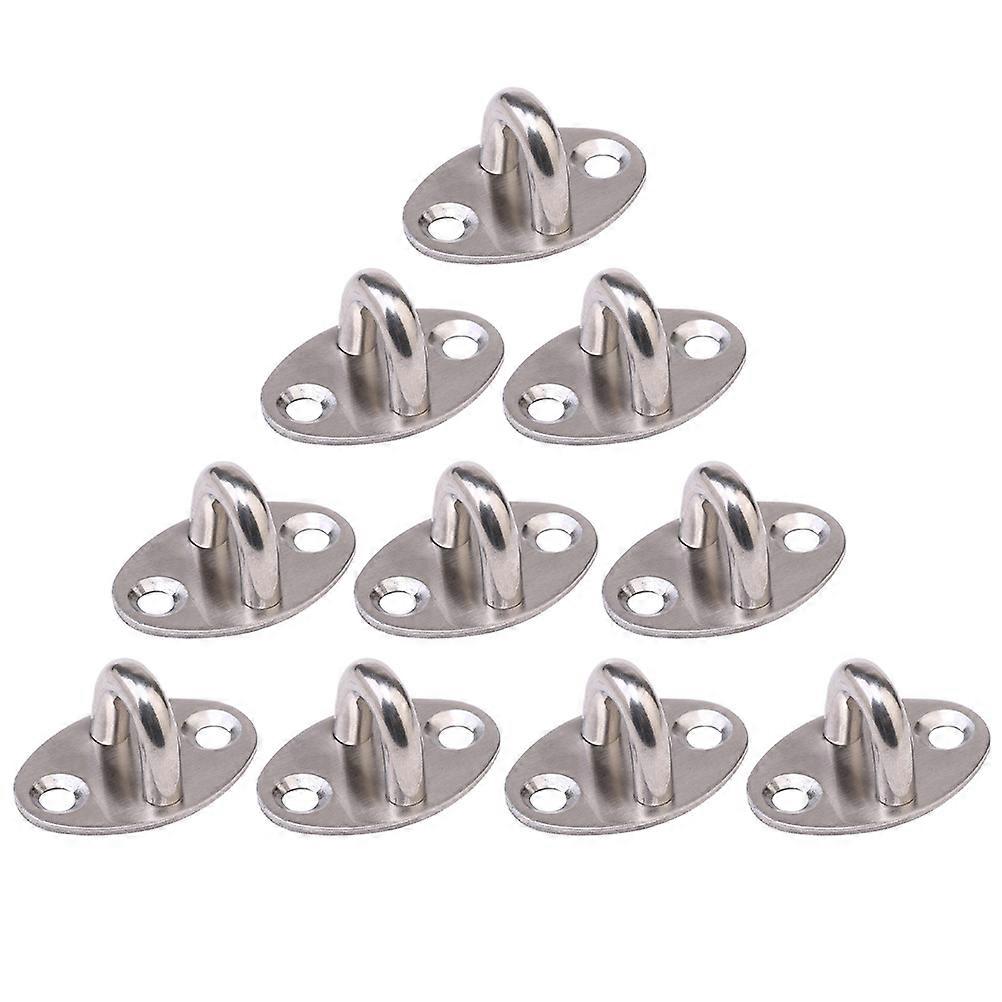 10pcs Stainless Steel Hook Thickened Load bearing Fixed Pull Ring Storage Hook