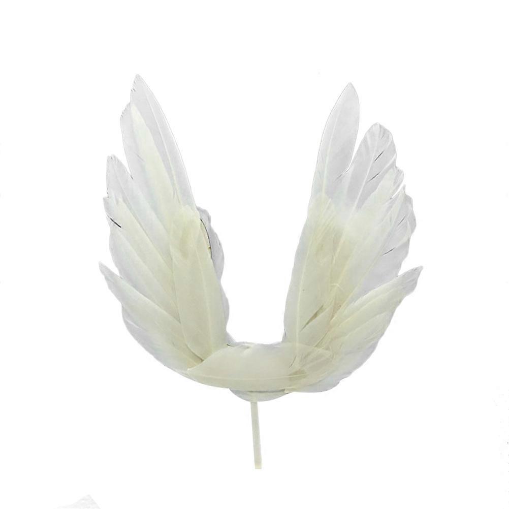 Beautiful Cake Decor with Crown and Angel Wings for Birthday Parties Festival Celebrations 2pcs Assorted Color