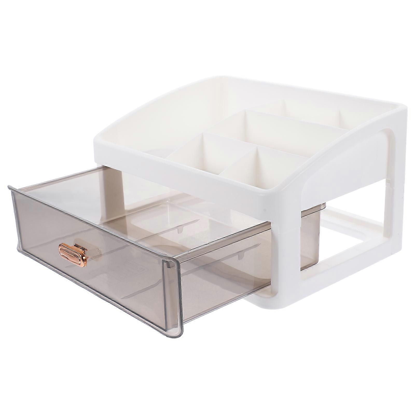 Clear Organizer Bins Office Storage Box Ruler Tape Multifunctional Holder Assorted Color Storage 1Set