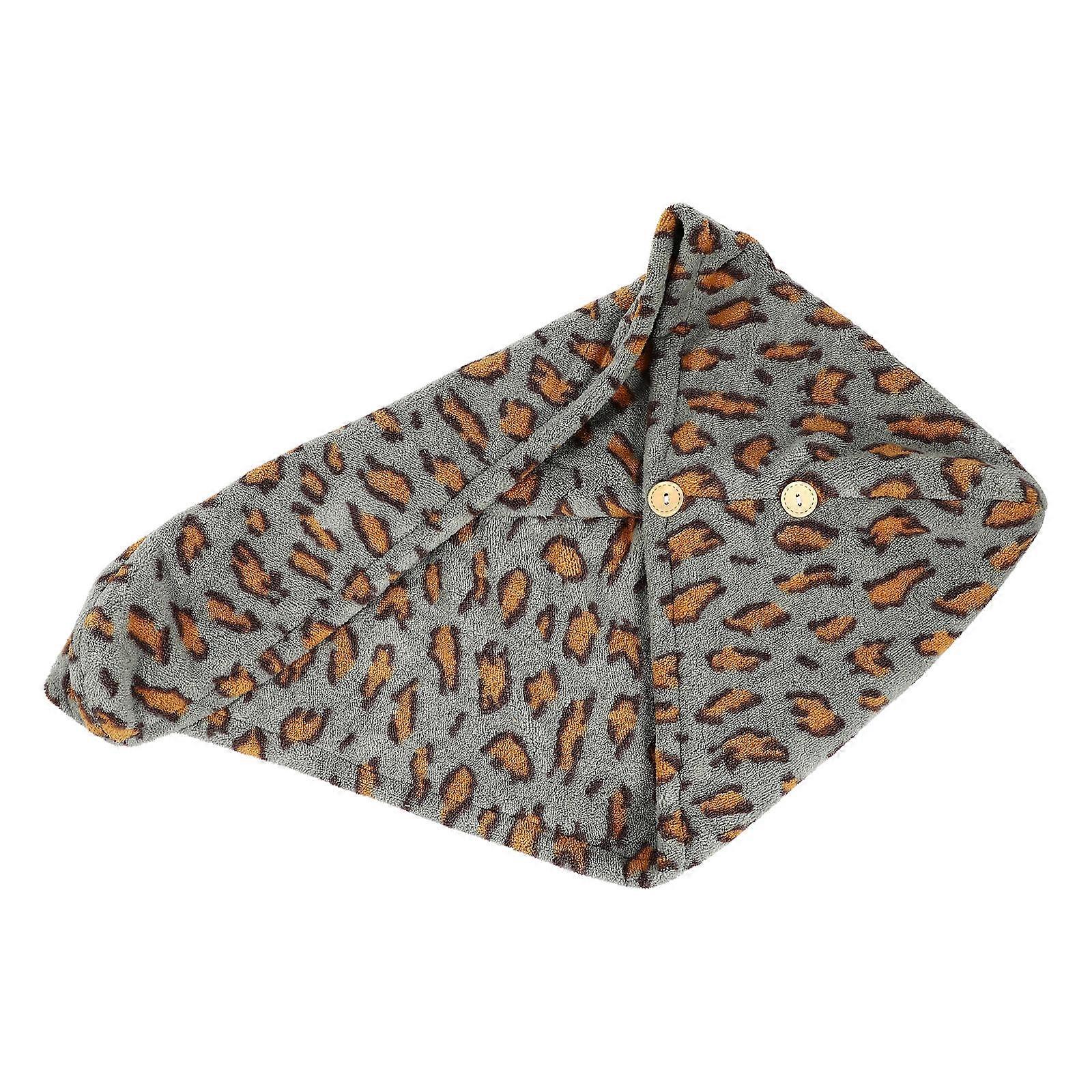 Quick-Drying Towel Hat Suitable For General Users With Leopard Print Pattern And Absorbent Function 1Pack