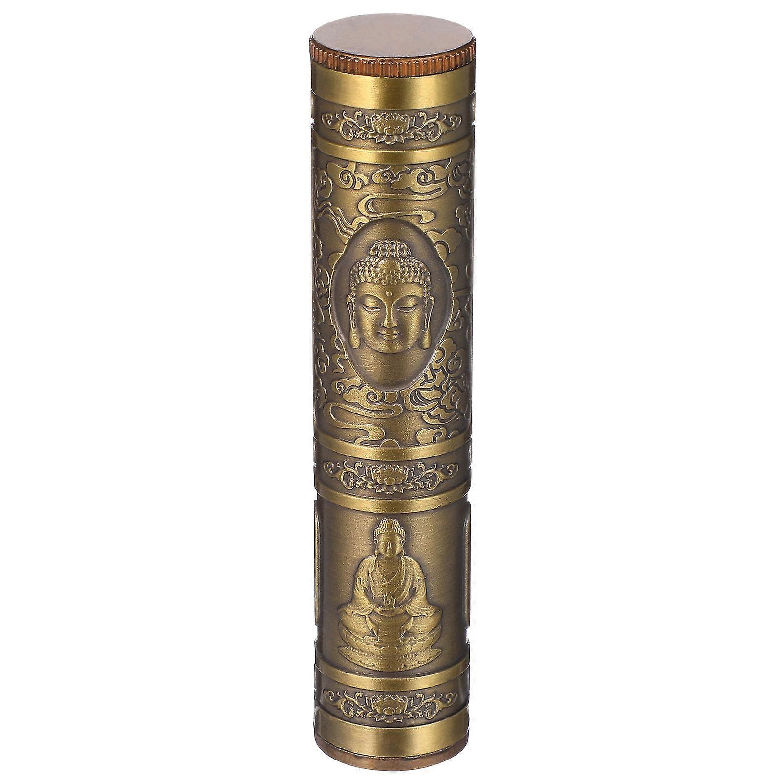 Airtight Zinc Alloy Container for Travel – Durable, Water Resistant Portable Design with Decorative Pattern for Outdoor Use