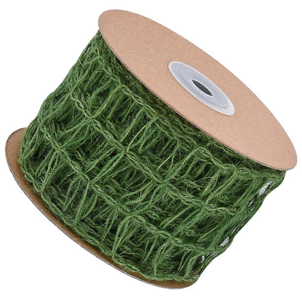 Decorative Packaging Ribbon Mesh Burlap Ribbon Green 900x6.3cm Ideal For Craft Enthusiasts 1 Roll