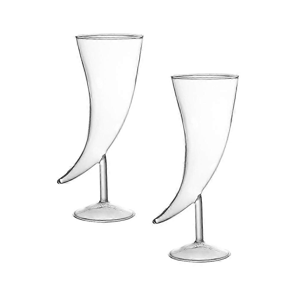 2 Pcs Transparent Glass Cocktail Cups MultiFunction Wine Glasses Perfect for Parties and Events