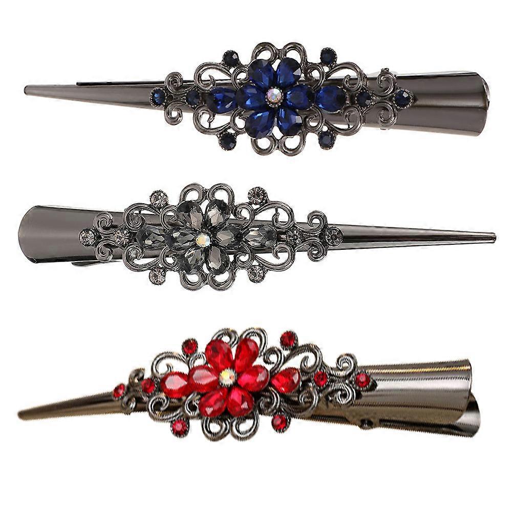 3pcs Retro Duckbill Hair Clips for Women – Elegant Lightweight Headdress Accessories for Parties, Daily Wear & Special Occasions