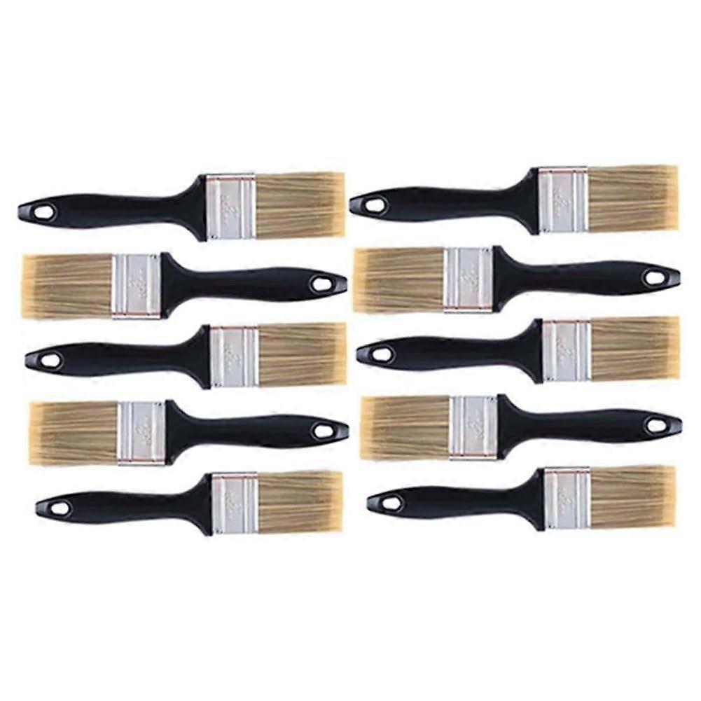 10 Pieces 2 Brushes Flat Brushes Professional Painting Tools with Treated Plastic Handle for DIY Paints