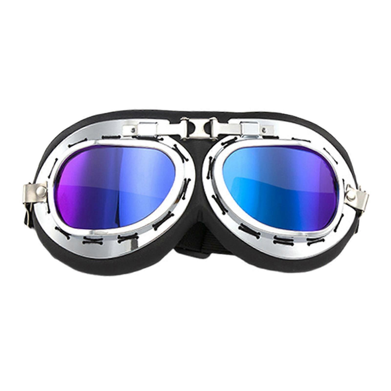Vintage Motorcycle Goggles  AntiGlare and Dustproof with Adjustable Straps