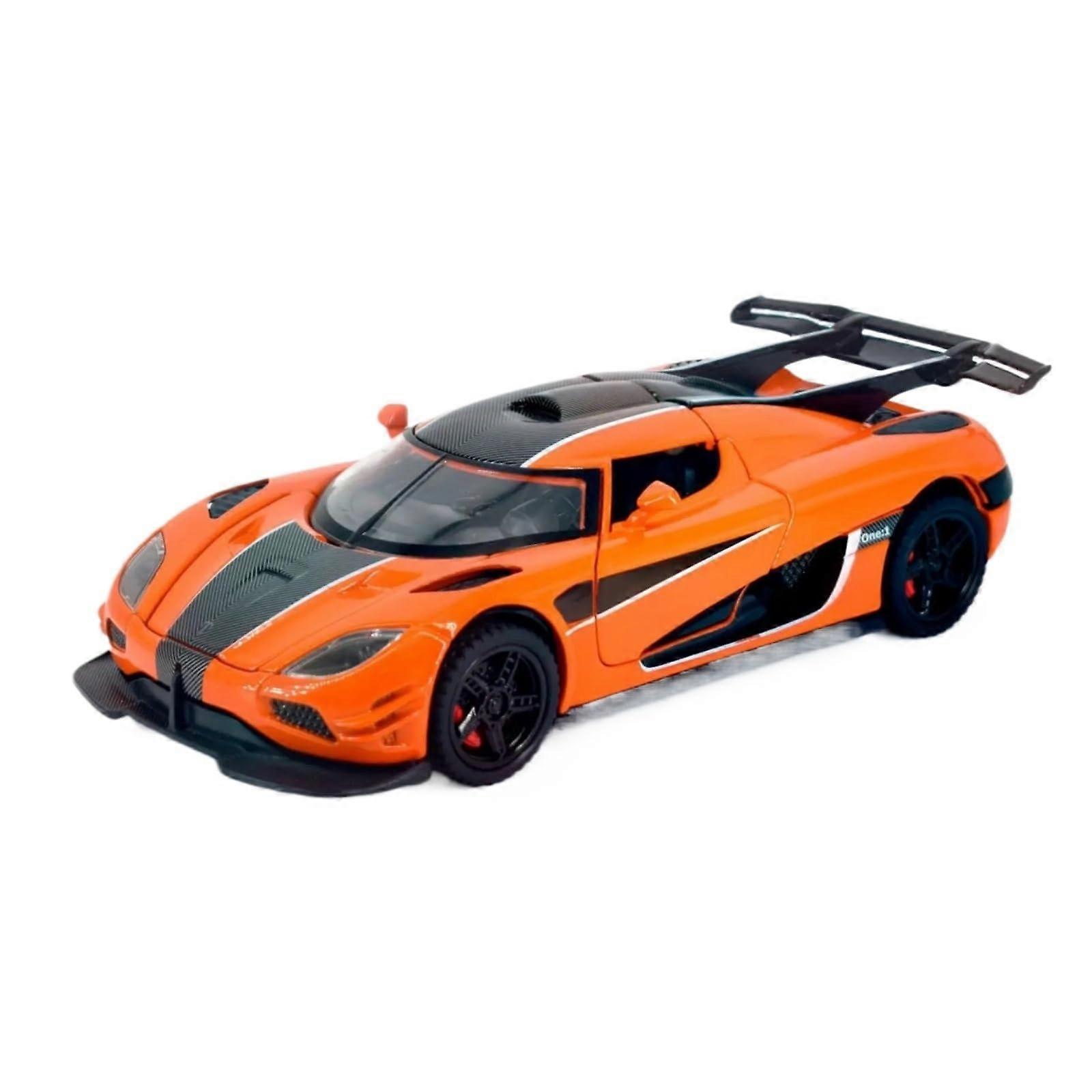 1:32 Scale Model Car for ONE1 Miniature Sports Car Model, DieCast Alloy with Pullback Racing Car Model, Alloy Finished Car Model (Orange)