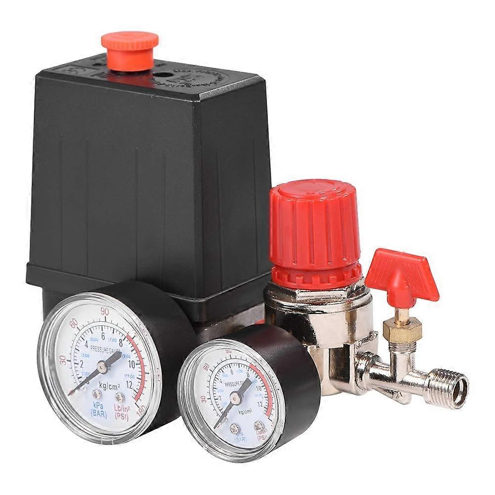 Pressure Switch Compressor  1 Pack Small Air Compressor Pressure Switch Control Valve Regulator with Gauges
