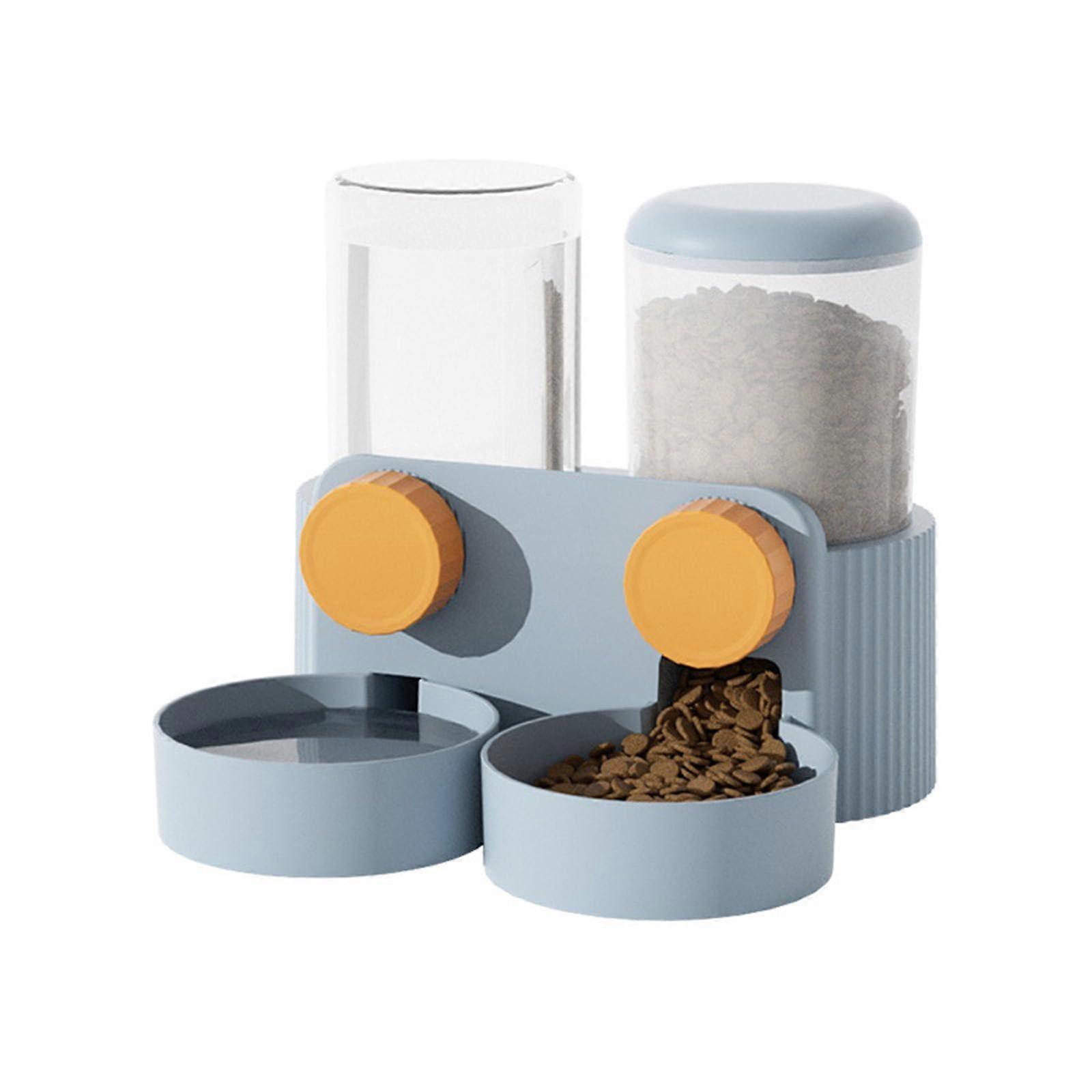 Cat Water Dispenser for Cats, Watering Feeder for Cats, Automatic Feeder and Water Cage Holder Blue