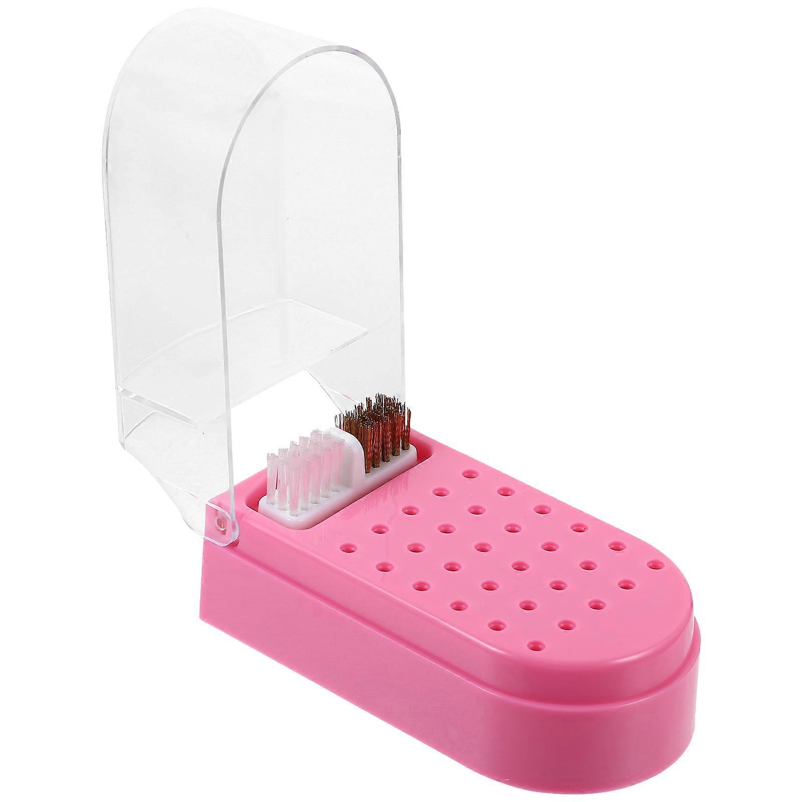 Nail Supply Storage Case For Manicure Tools Pink Plastic Holder 1Set