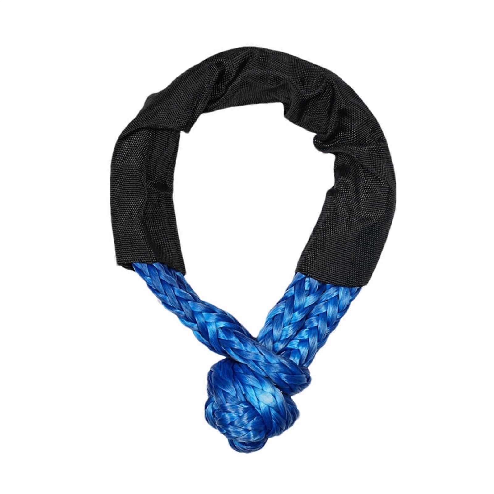 Synthetic rope with soft shackle, robust tow rope, heavyduty recovery with 2 soft shackles