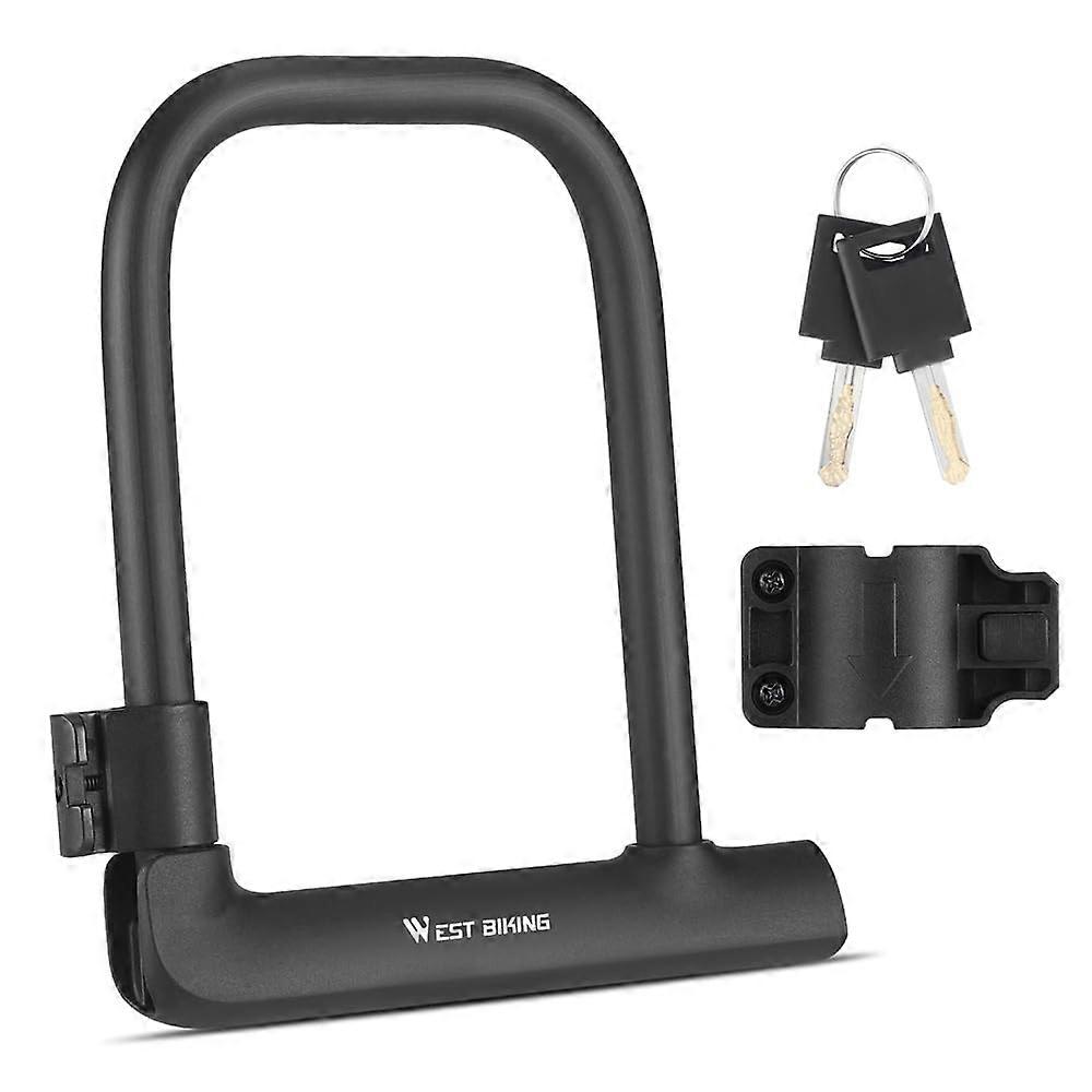 Bicycle Lock Shackle Lock Heavy Duty Anti Theft Lock With 2 Keys And Lock Holder For Bicycle Motorcycle Scooter