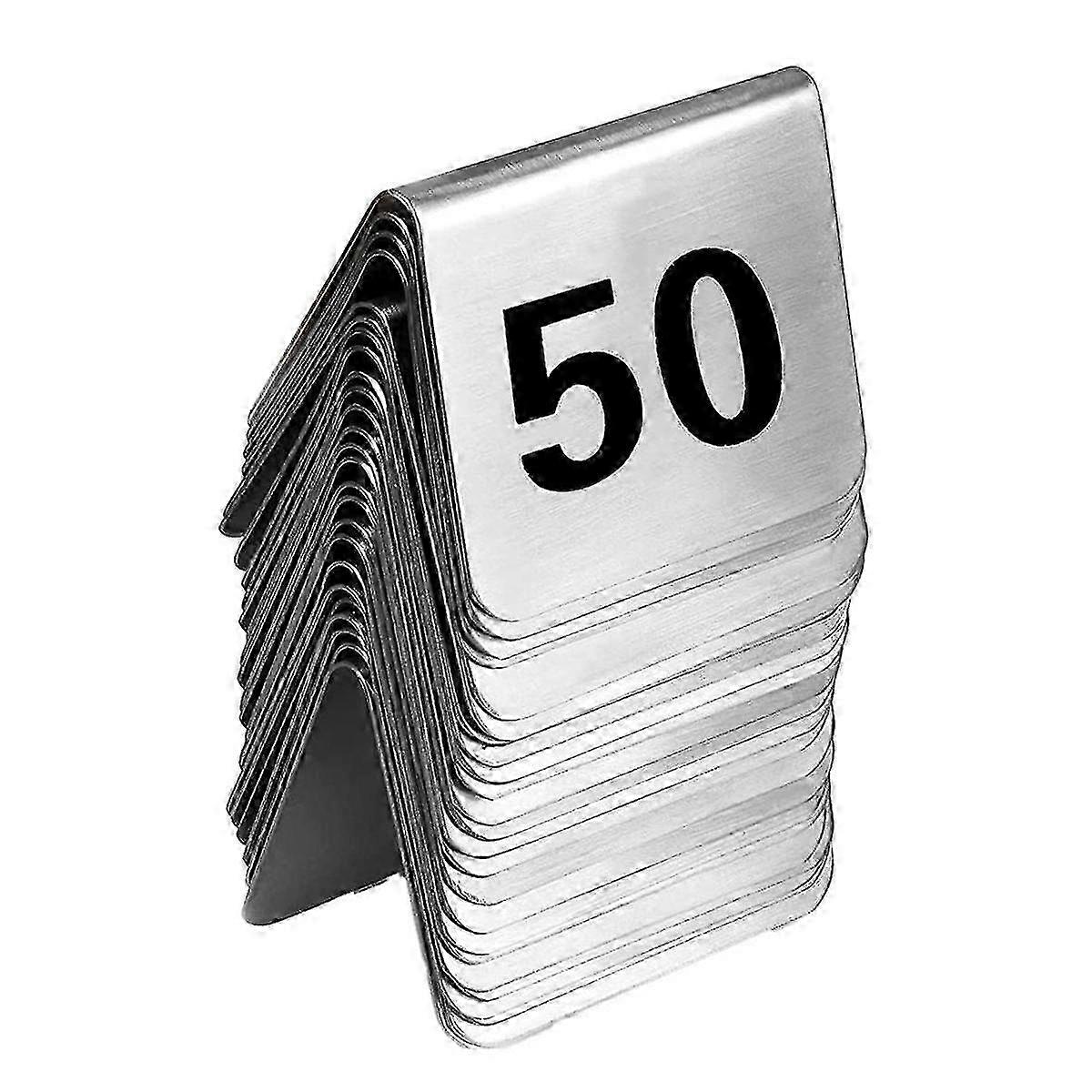 50PCS Restaurant Bar Place Table Marker Tabletop Number Sign Stackable Table Number Cards Double-Si