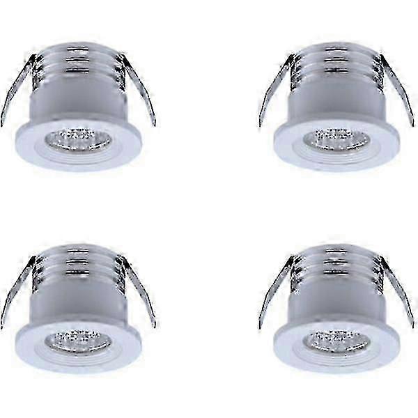 مجموعة من 4 أضواء كاشفة LED صغيرة غائرة ، 3 واط ، أبيض بارد أبيض فاتح