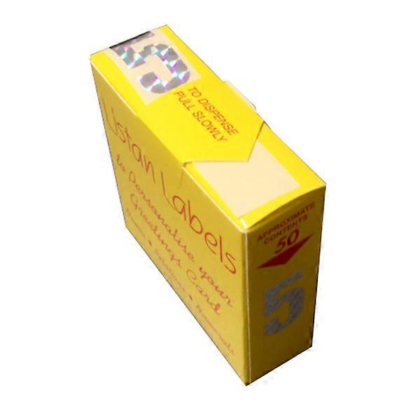 Listan Labels Yellow Box Silver Holographic Numerals