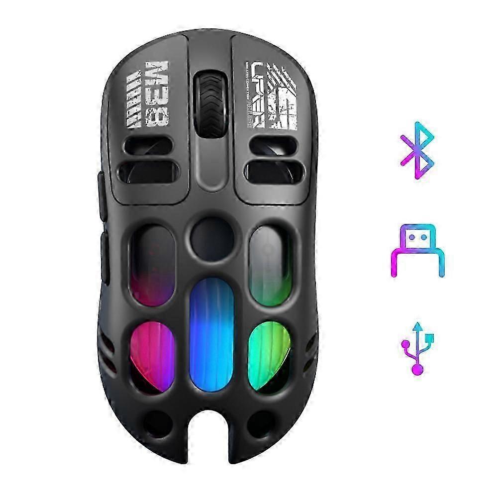 Wireless Mouse Lightweight Gaming Mouse RGB Backlight Tri-Mode Mouse