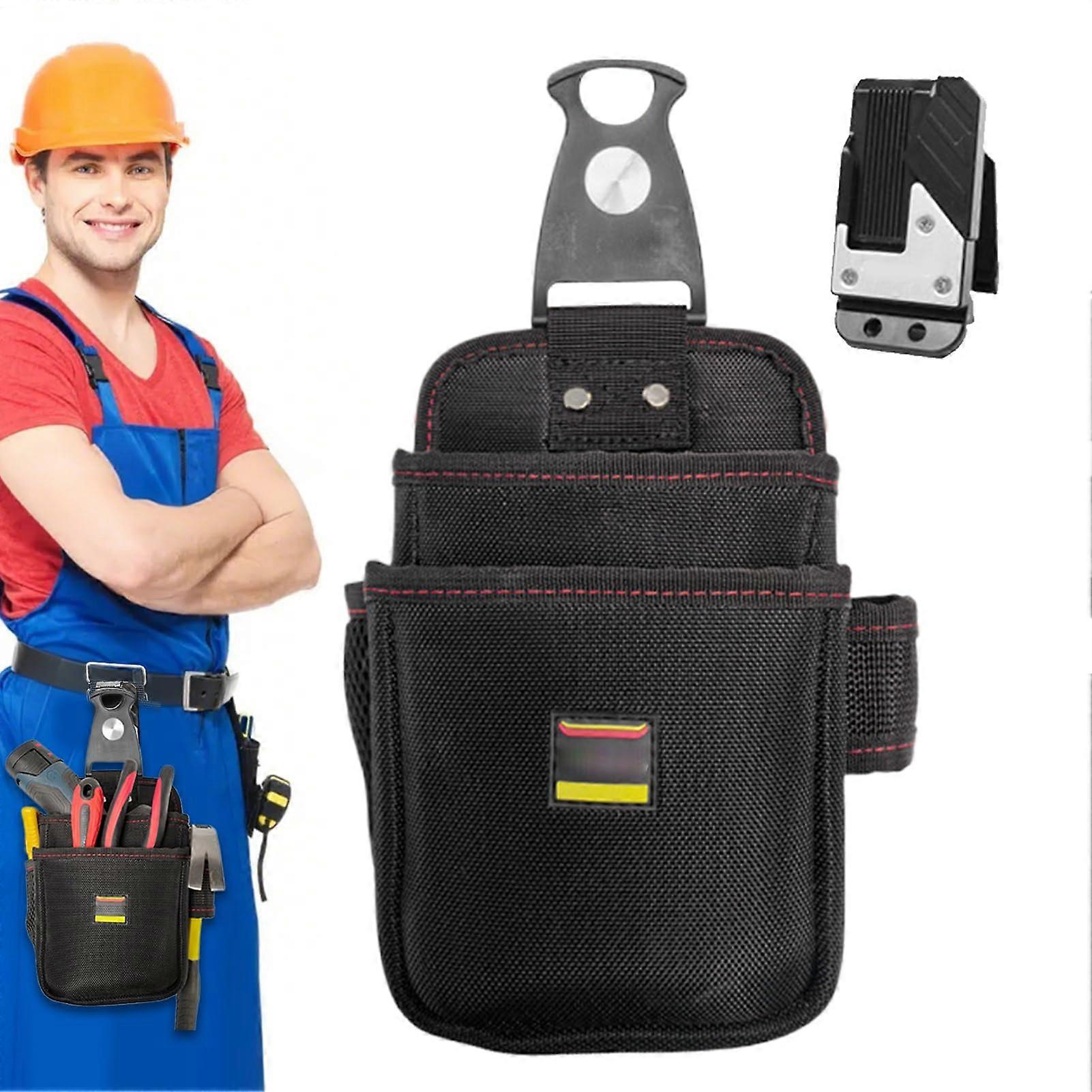 Tool Pouch with Belt Clip Waterproof MultiPocket Tool Belt for Construction, Renovation, Roofing