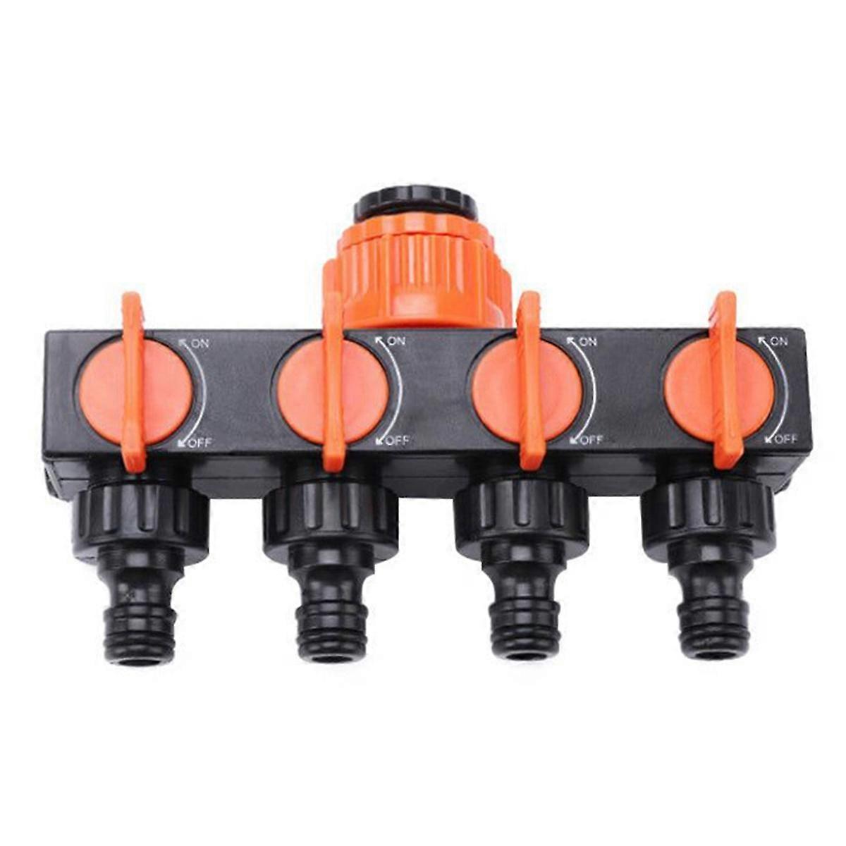 Garden Hose Pipe Splitter 4 Way Faucet Hose Connector Splitter Four Switches for Lawn Irrigation