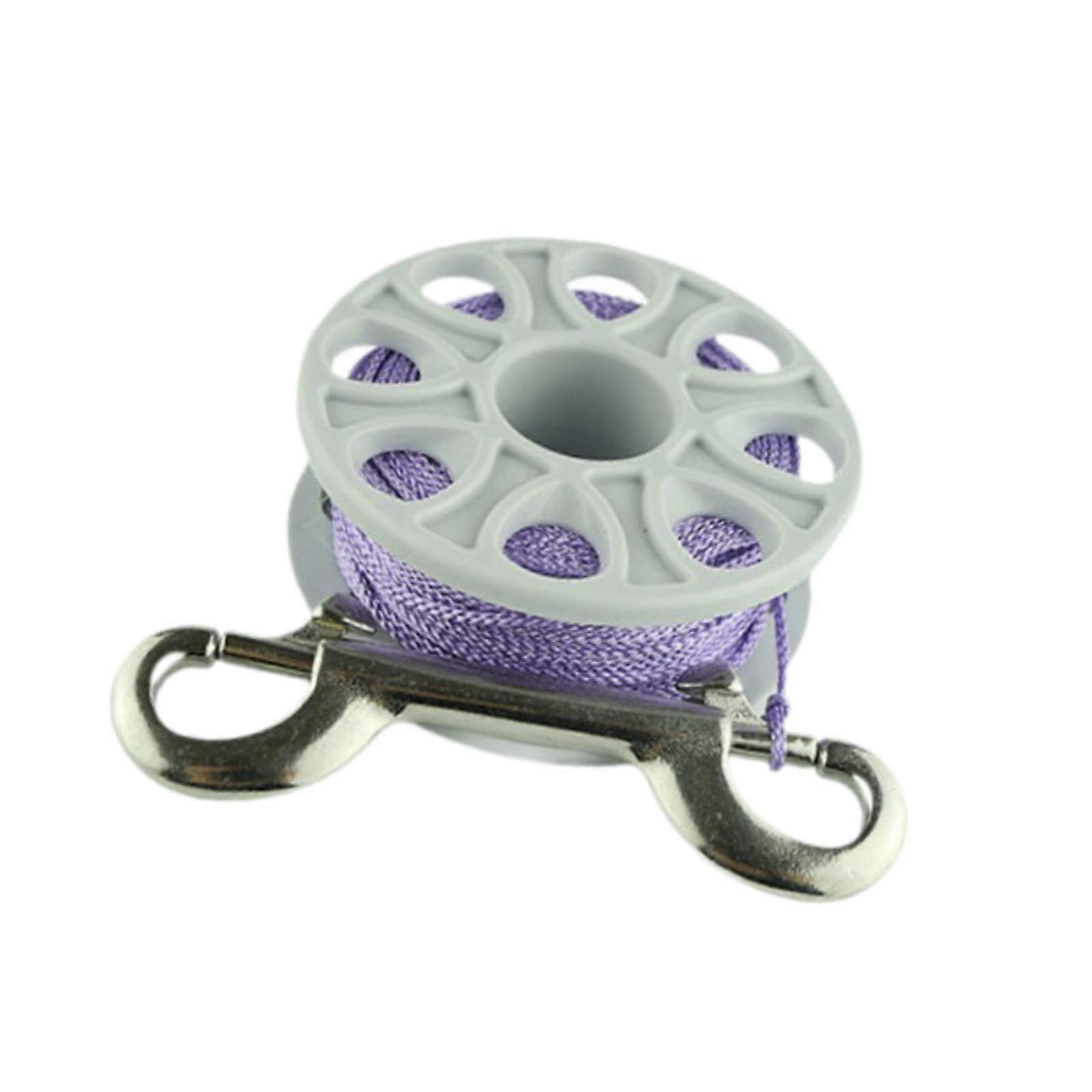 Finger Spool Dive Reel 98ft Scuba Spool Finger Reel for Snorkeling Spearfishing Equipment with Violet Line