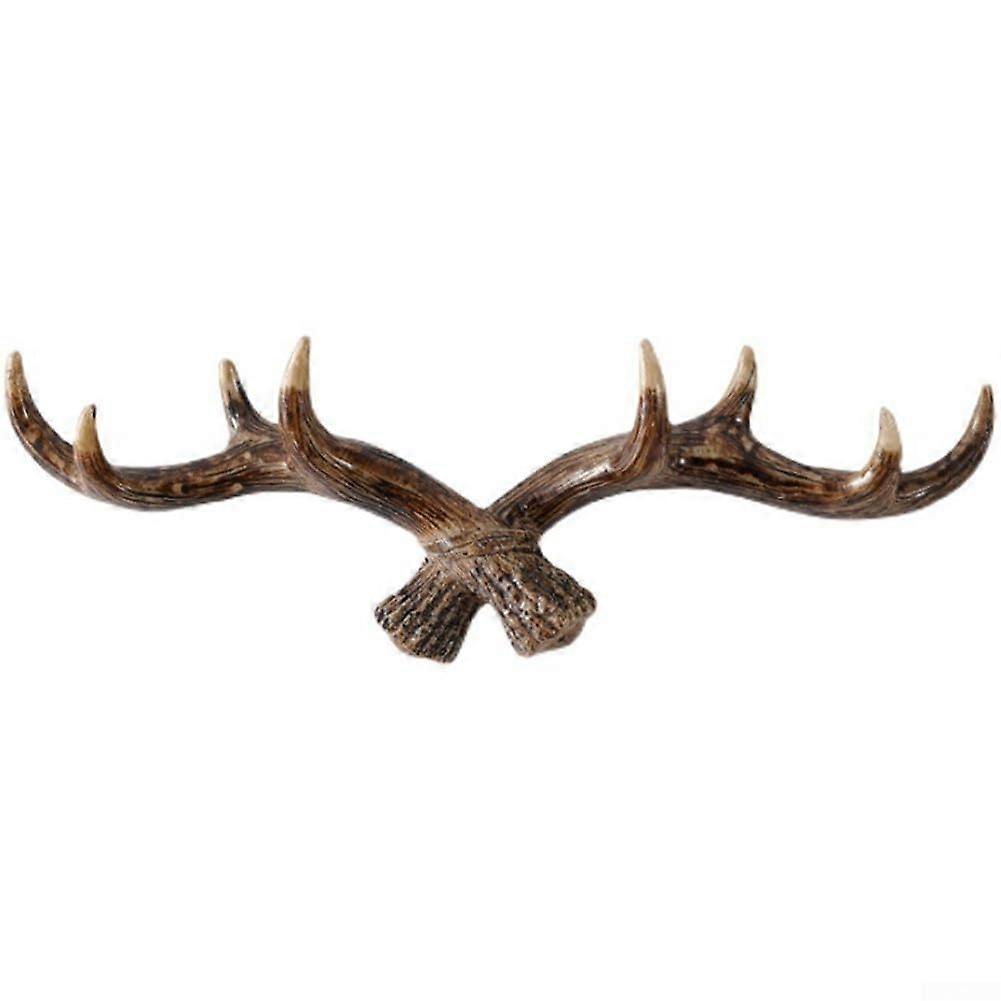 Deer Antler Wall Hanging Hook Rustic Nordic Design for Organizing Hats and Scarves (Dark Color)