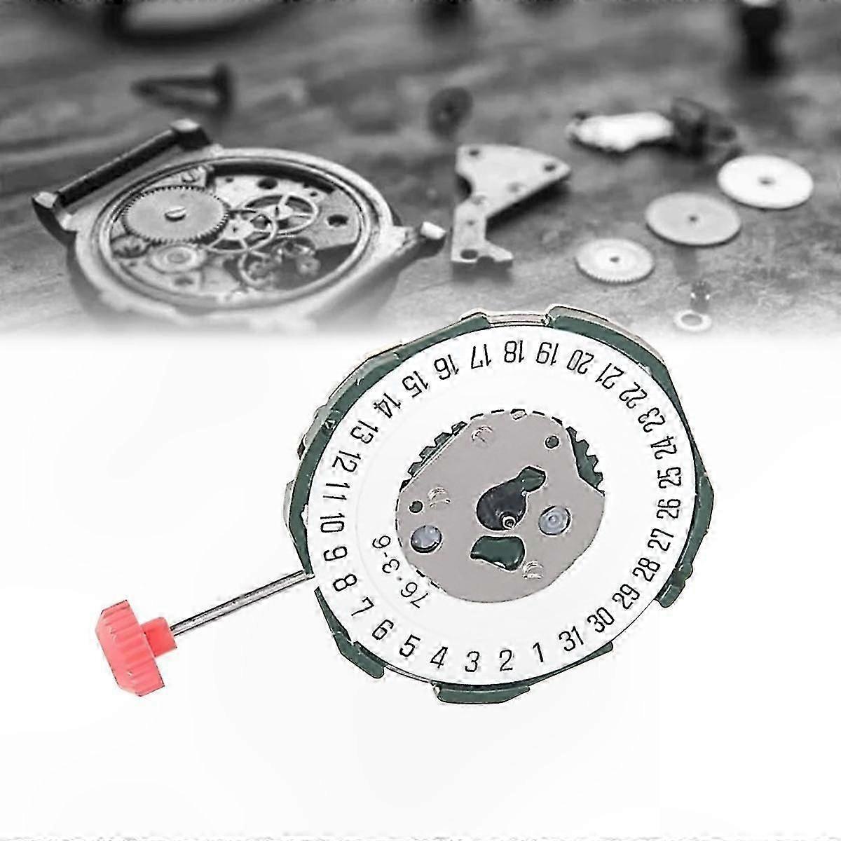 Men's Quartz Watch Movement with Handle and Battery 2035 Single Calendar Six-Point Replacement Part for Wristwatches