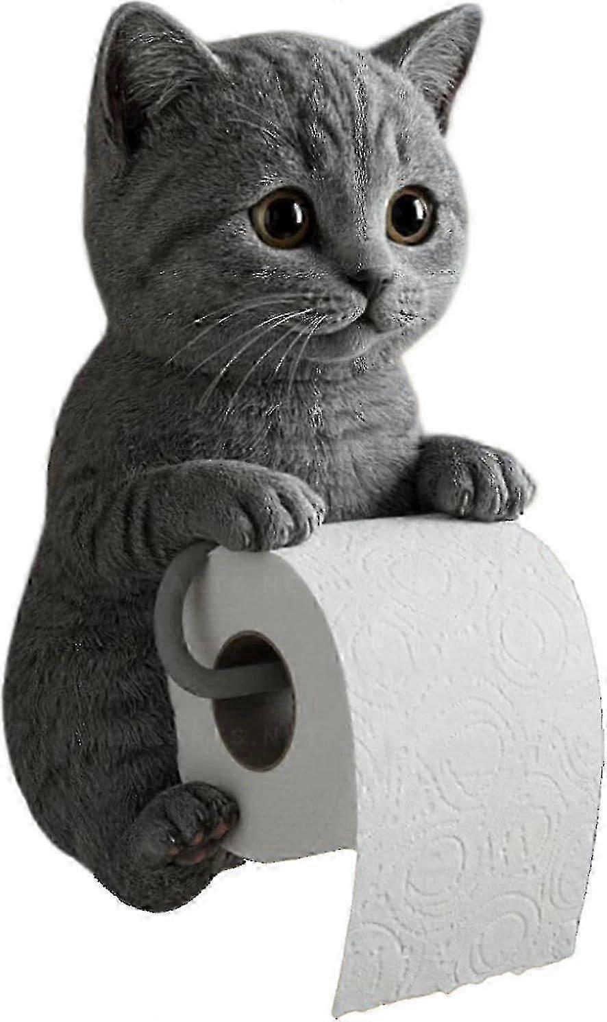 猫のペーパーホルダー、面白い3D猫のペーパータオルホルダー、かわいい装飾トイレットペーパーホルダー壁掛け式バスルームキッチン用、ユニークな猫好きへのギフト