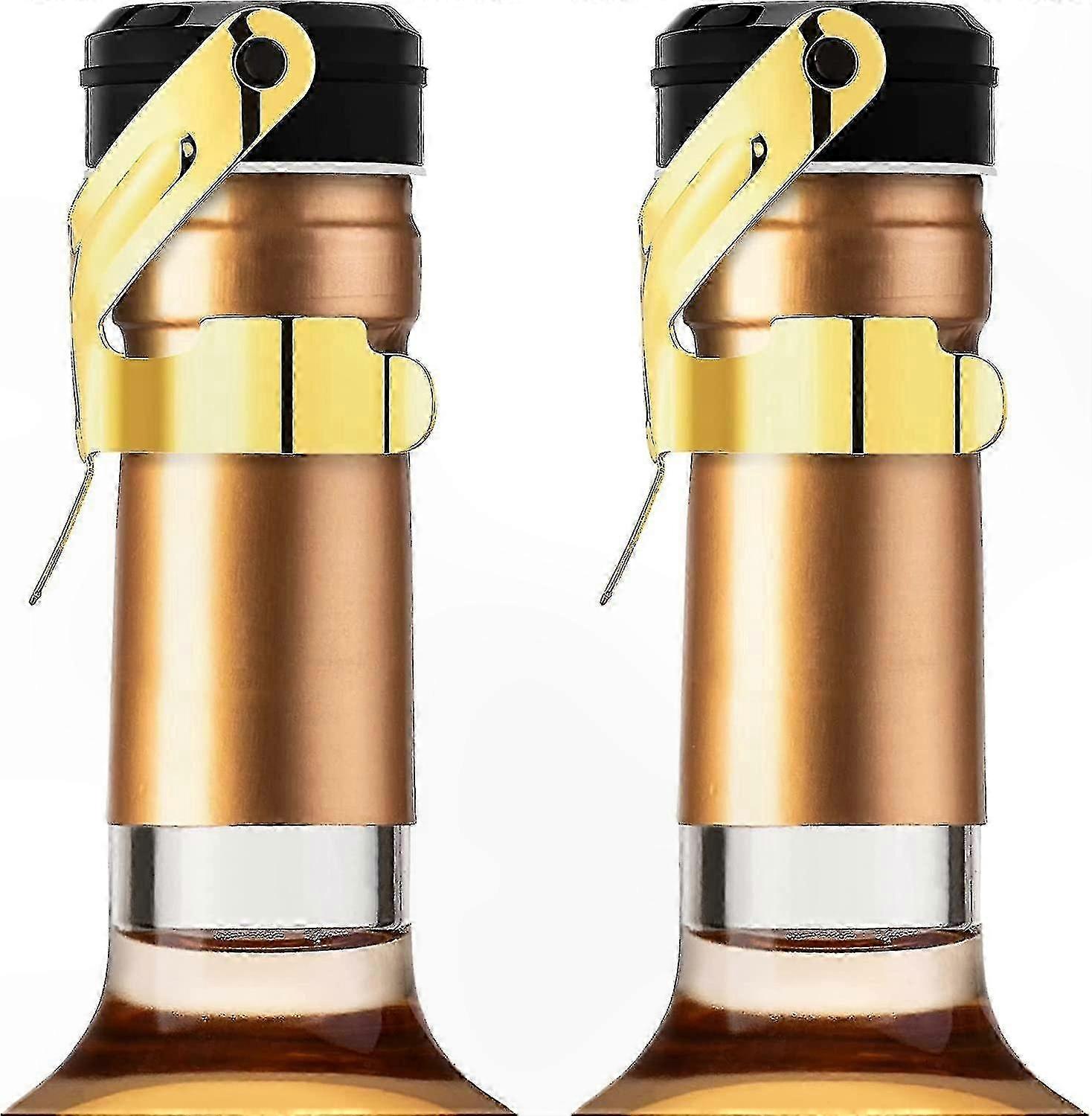 Stainless Steel Champagne Bottle Stopper, 2-Pack Sparkling Wine Plug for Effervescent Preservation