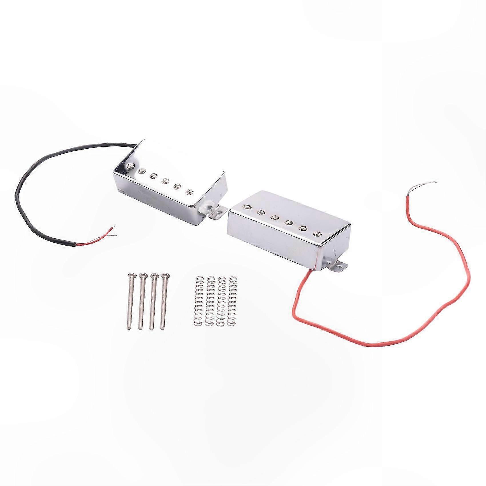 Dual Humbucker Pickups for Electric Guitar, Chrome Neck and Bridge Set for LP Style Instruments