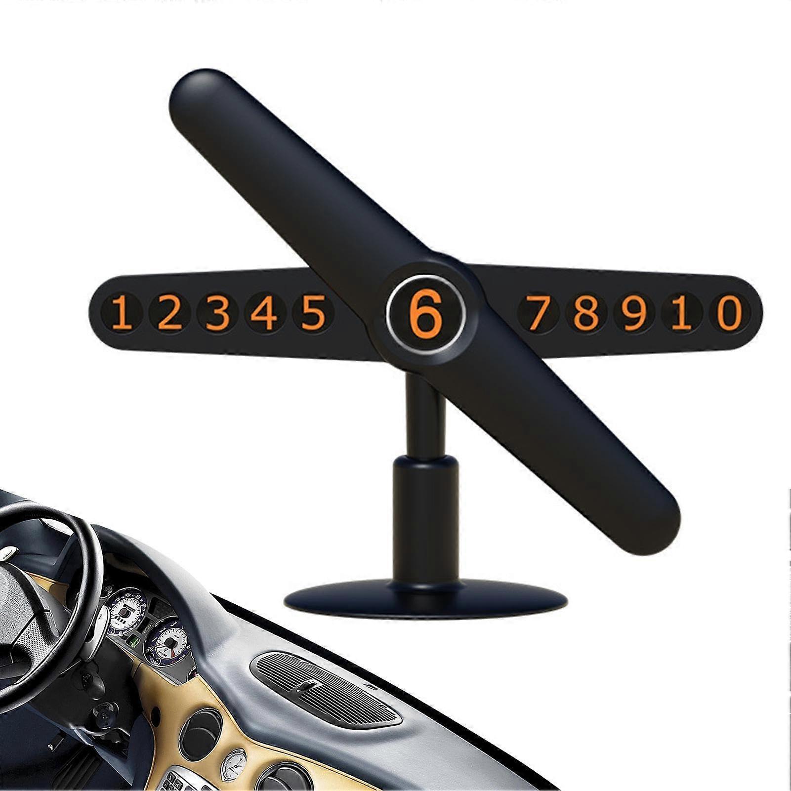 Automobile Temporary Car Parking Card Windmill Design Parking Number Plate For Dashboard And Truck Interior Accessory