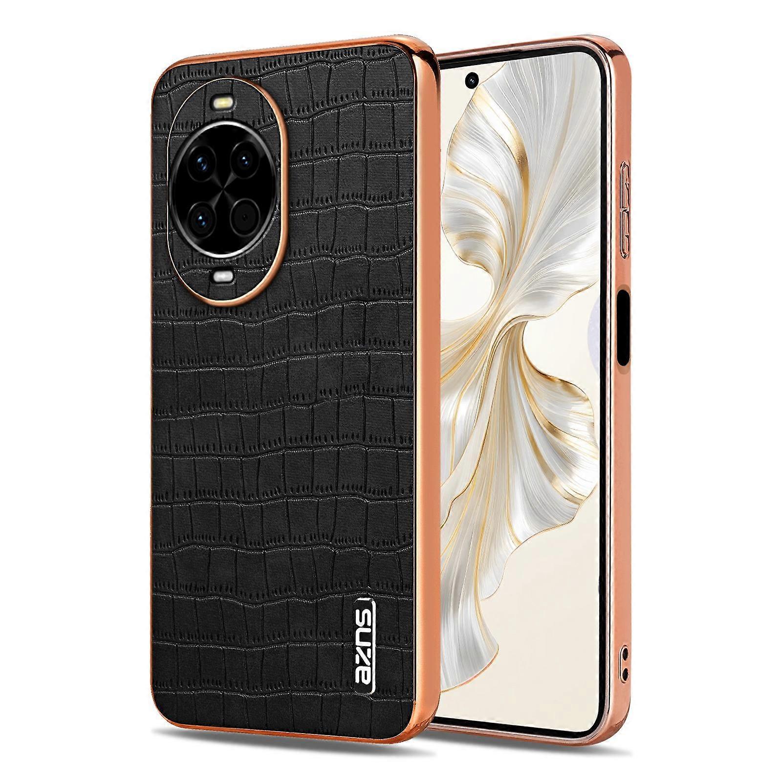 AZNS Electroplated Frame Crocodile Texture Full Coverage Phone Case