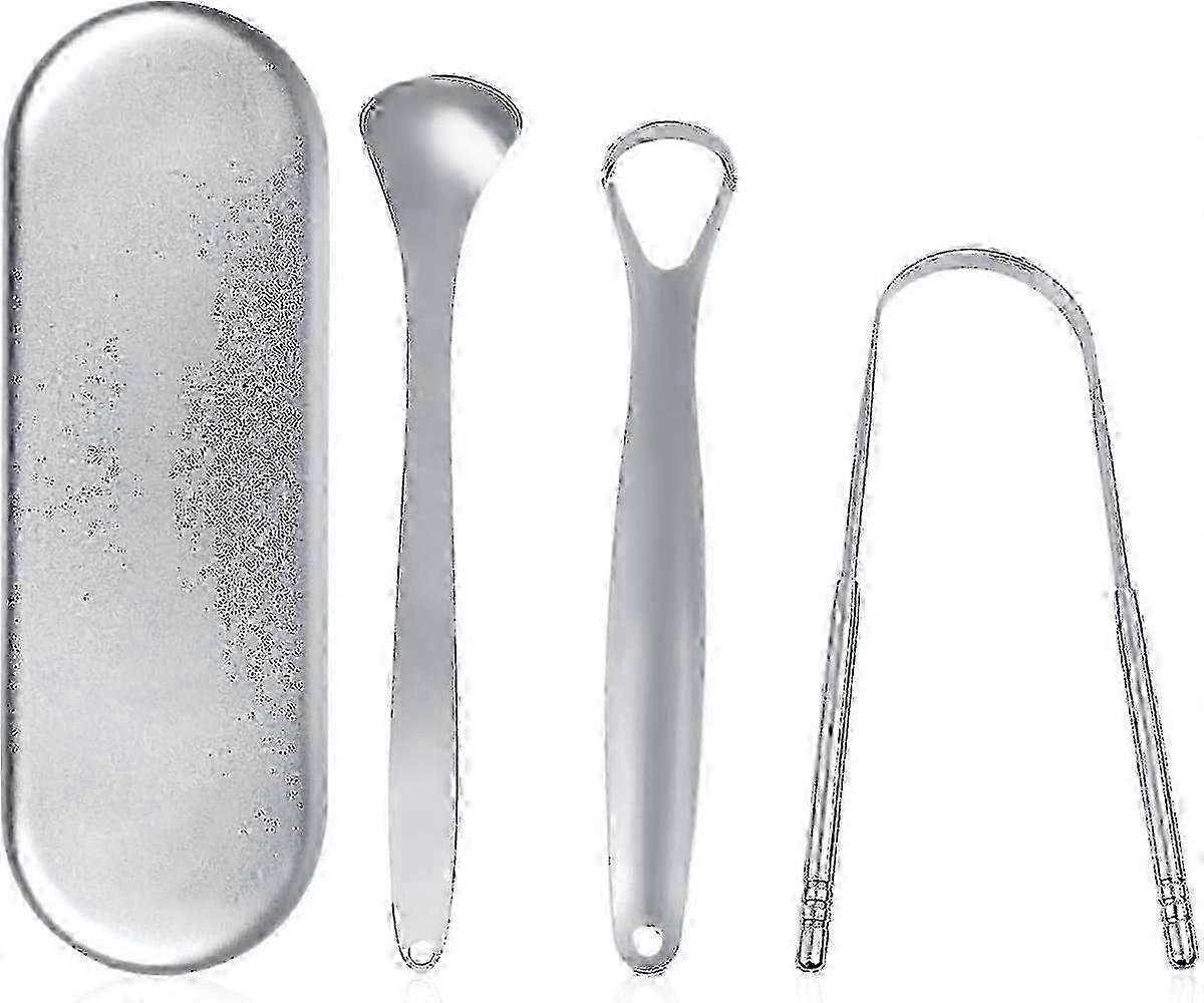 Tongue Scraper Set With Exquisite Iron Box