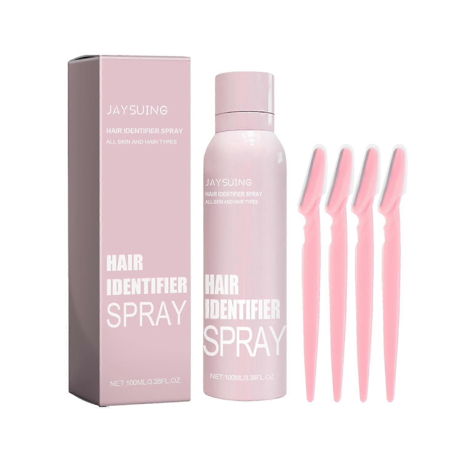 1-6x JAYSUING 1 Set Hair Identifier Spray with Razors for Face Shaving Moisturizing  Peach Fuzz Remo