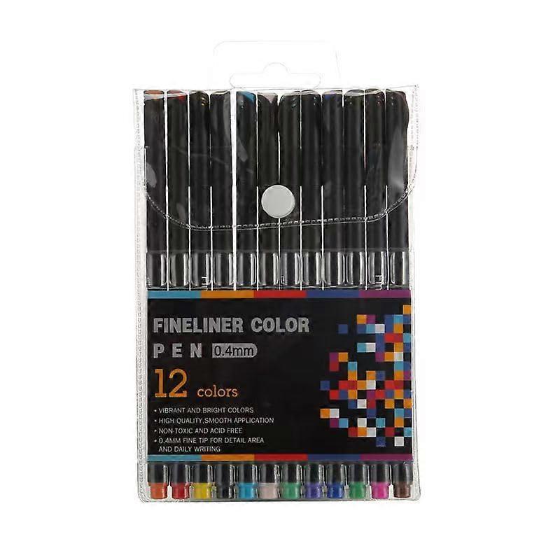 Fineliner Pens 12 Color Set for Drawing, Sketching and Writing