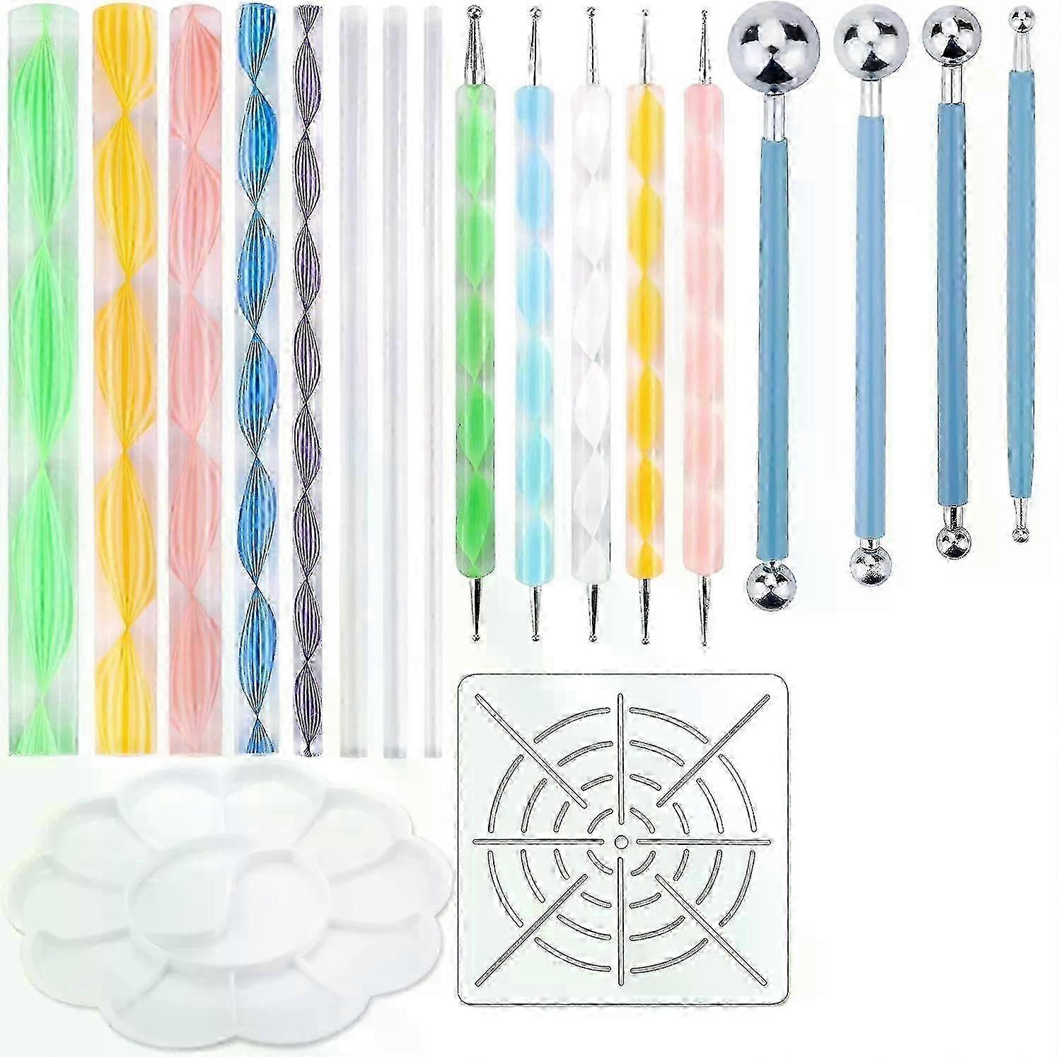 19pcs Mandala Dotting Tools Set Pen Dotting Tools Mandala Stencil B...