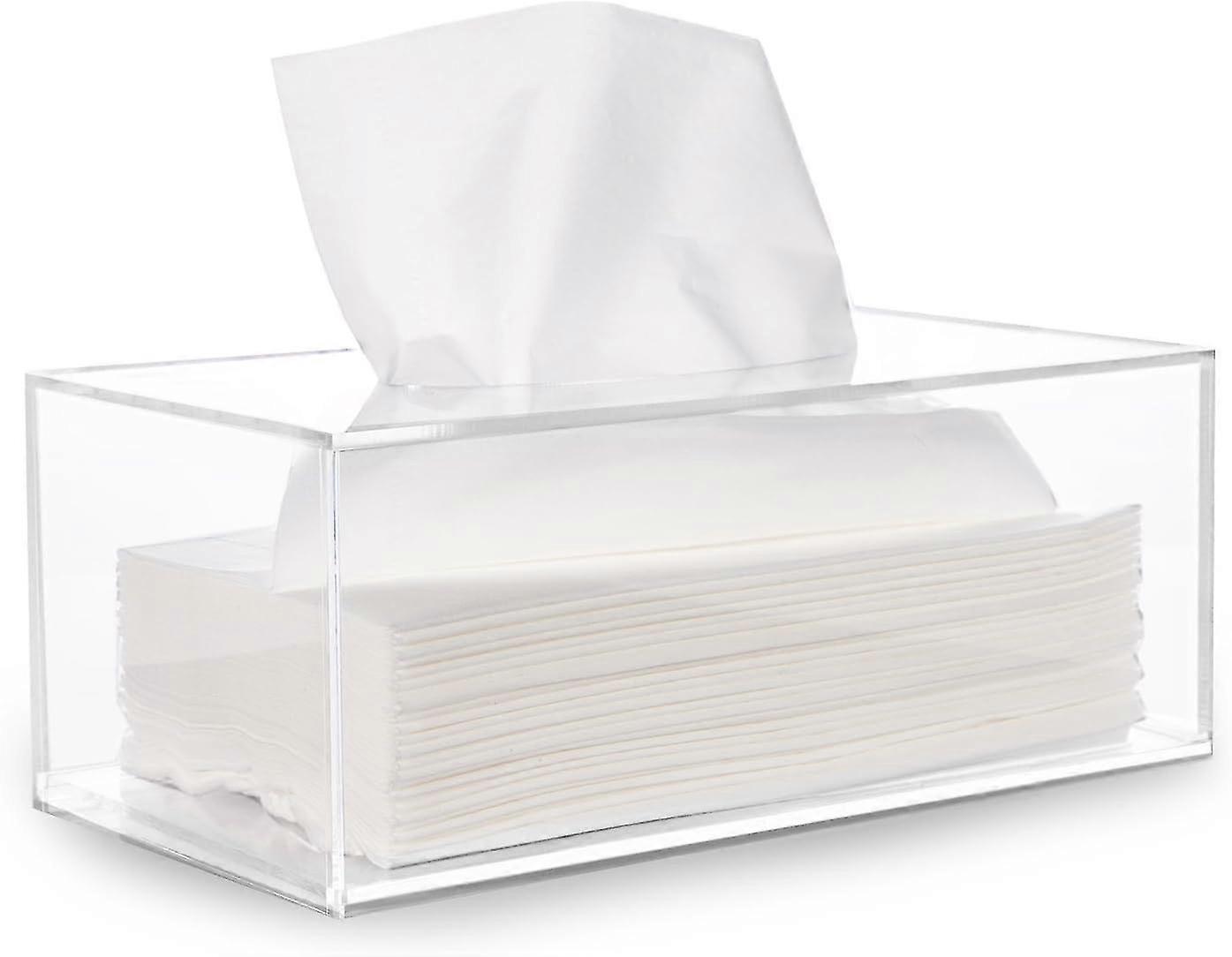 フェイシャルティッシュディスペンサーボックスカバーホルダークリアアクリル長方形ナプキンオーガナイザー、バスルーム、キッチン、オフィスルーム用-スタイル1184-