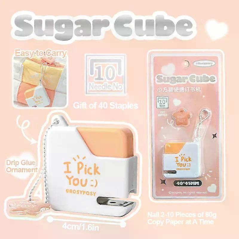 Small Sugar Stapler High Appearance Portable Mini Stapler Document and Data Binding Device