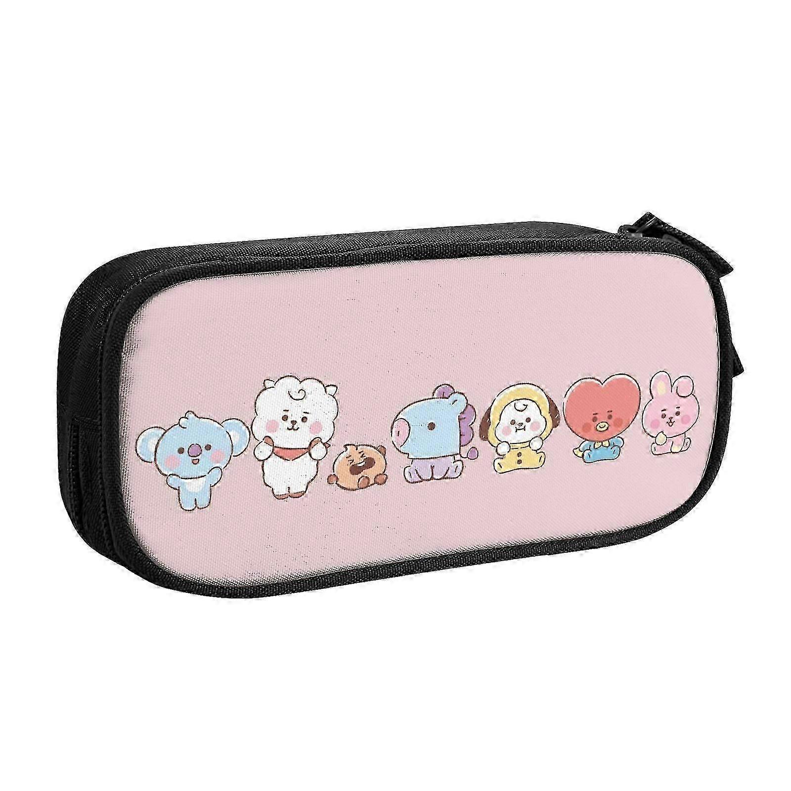 i1477 KPop BTS Piórnik o dużej pojemności Podwójny zamek błyskawiczny kqQ1477