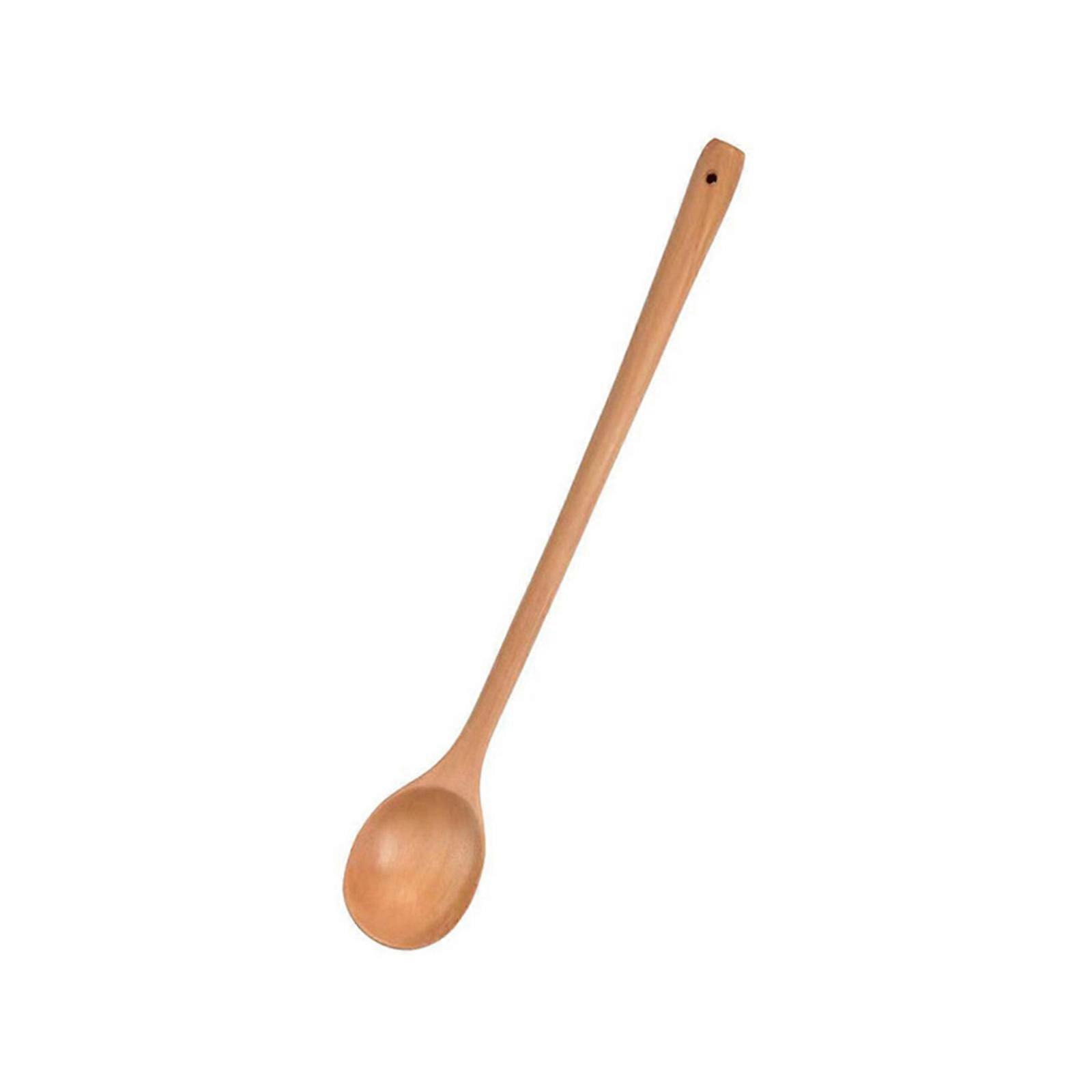 User friendly Extended Handle Cooking Spoon For Deep Pot Stirring Mixing And Serving Durable Wooden Kitchenware  B