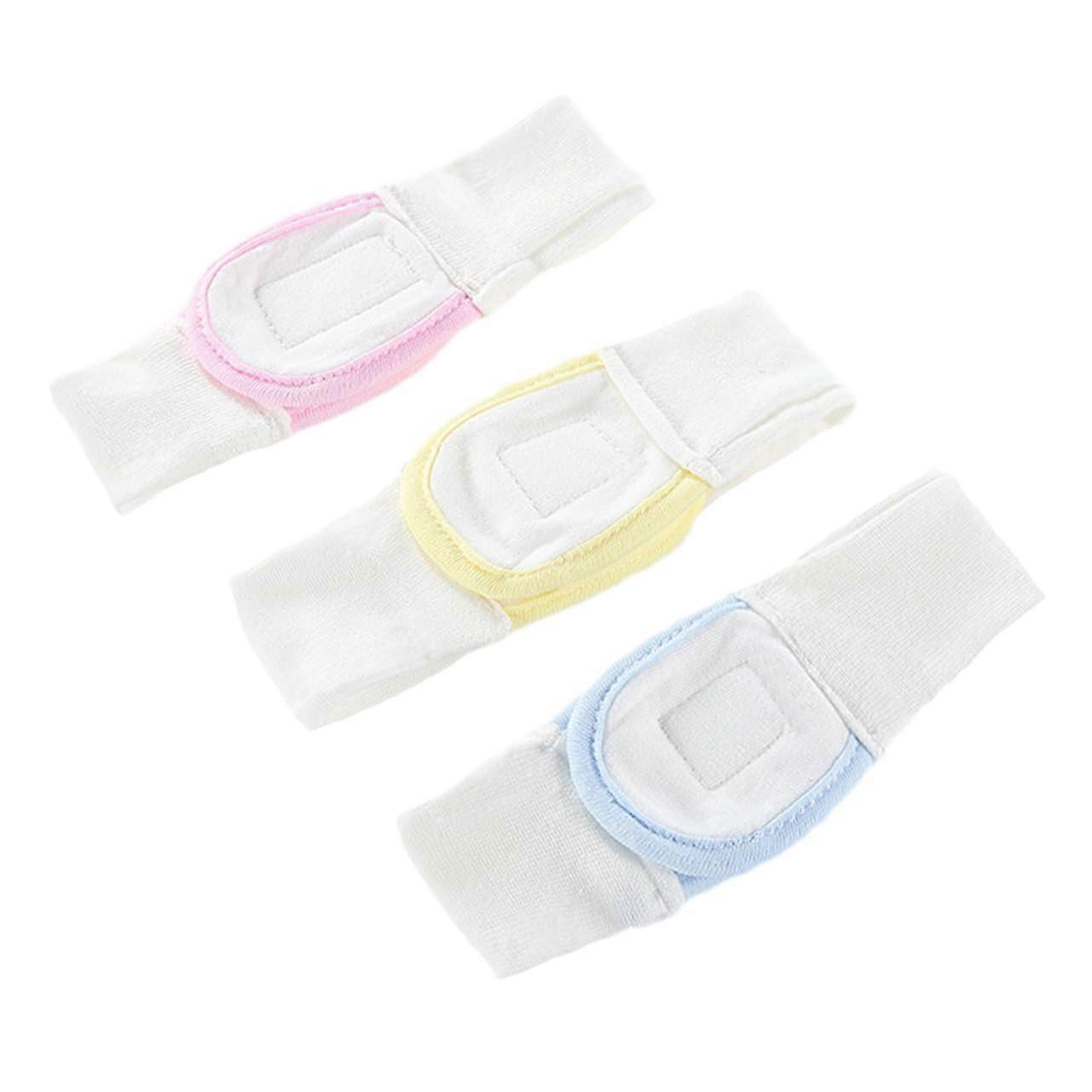 Cotton Infant Diaper Fixing Tape 3Pcs Reusable Nappy Straps Blue 41X3.5CM Elastic Fasteners