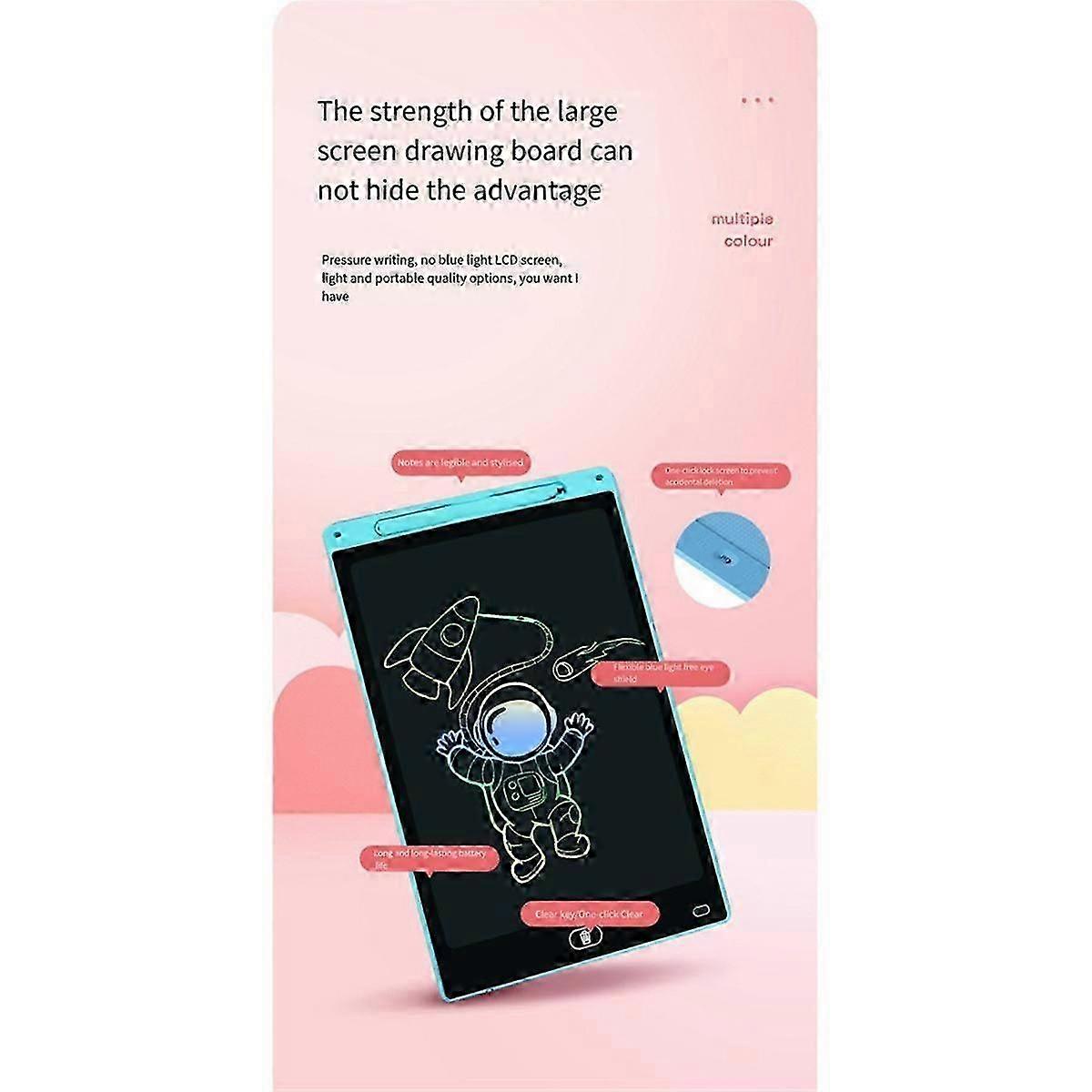 Tabletă de desen LCD de 8,5 inch, tablă de scris cu graffiti colorată, pentru copii, tabletă de desen de Crăciun, ziua de naștere, roz