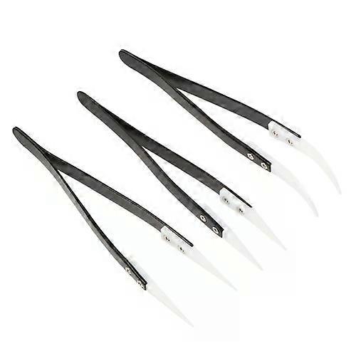 Ceramic Tweezers Tips, 3 Pcs Soldering Tools for Electronics Precision Pinching Coils