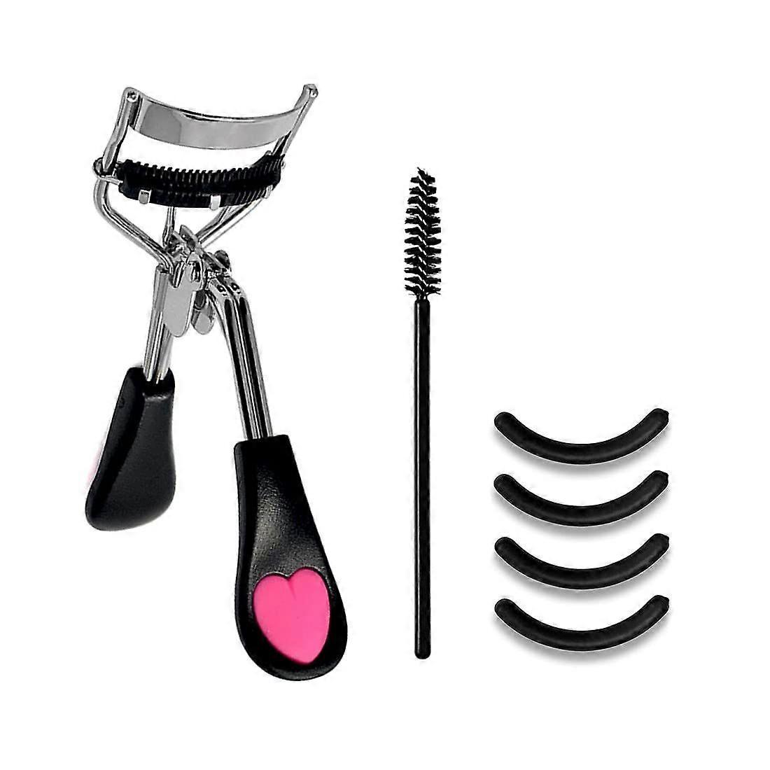 Eyelash curler, built-in eyelash comb, professional eyelash curler with 4