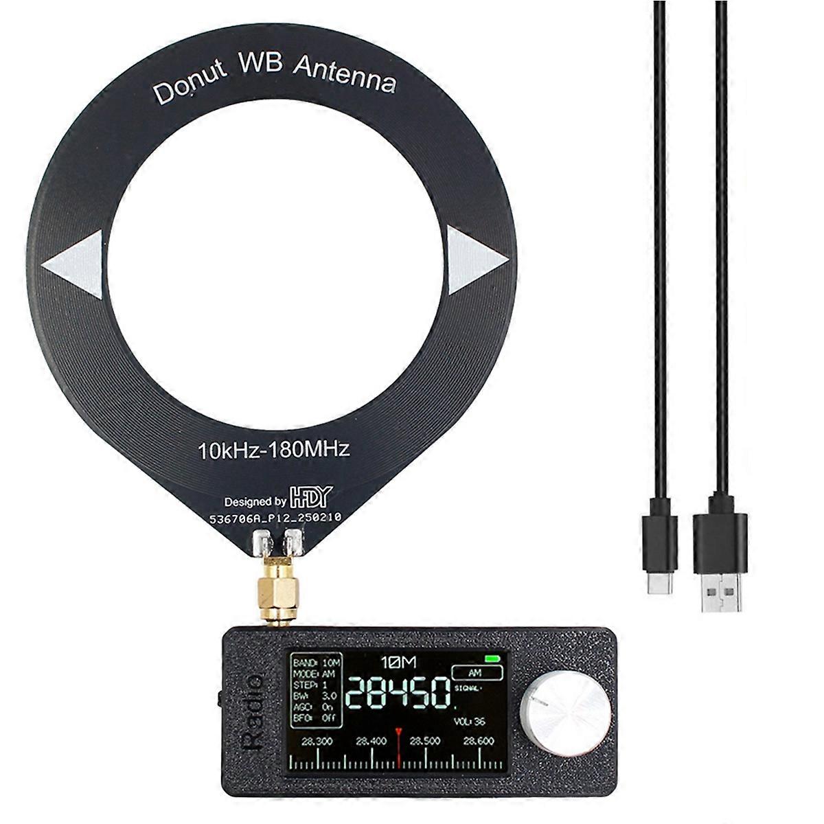 SI4732 Radio 0.5-108mhz LSB USB AM FM Pocket Mini Radio 1.9inch IPS Screen All Band Radio Receiver with Ring Antenna A